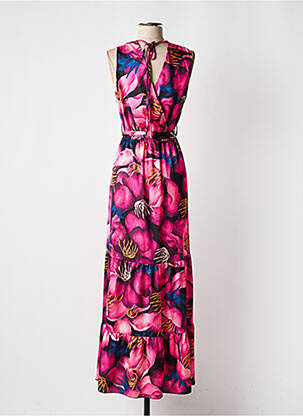 Robe longue sans manche sans manche rose VICTORIA femme