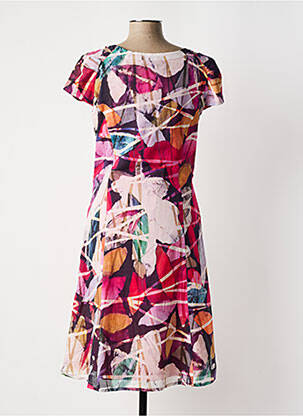 Robe mi-longue imprimé fantaisie manches courtes rouge ALLIANCE femme