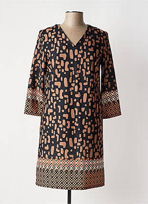 Robe courte manches 3/4 manches 3/4 noir VICTORIA femme