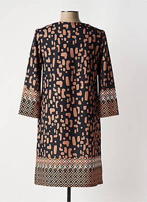 Robe courte manches 3/4 manches 3/4 noir VICTORIA femme