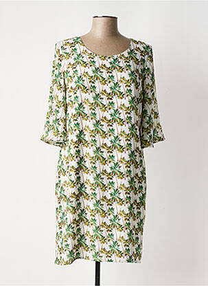 Robe courte manches 3/4 manches 3/4 vert SIGNE NATURE femme
