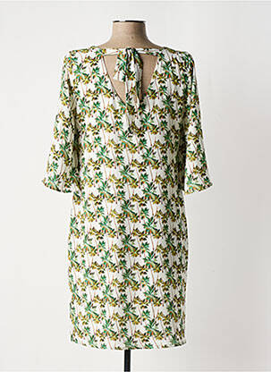 Robe courte manches 3/4 manches 3/4 vert SIGNE NATURE femme