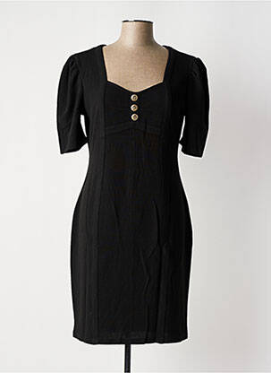Robe mi-longue manches 3/4 manches 3/4 noir KICHIC femme