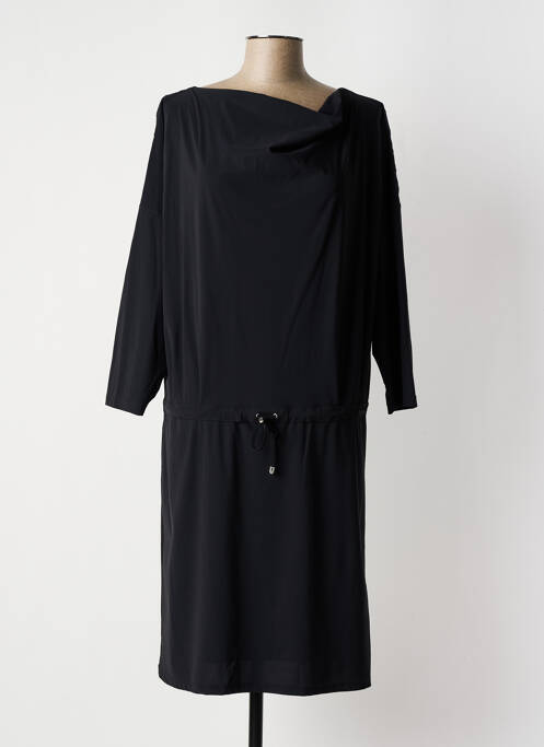 Robe mi-longue manches 3/4 manches 3/4 noir CASSIOPEE femme