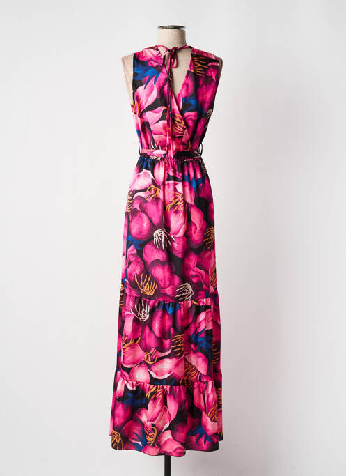 Robe longue rose VICTORIA pour femme