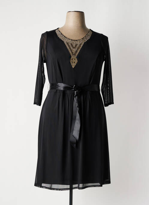 Robe mi-longue noir CARISAL pour femme