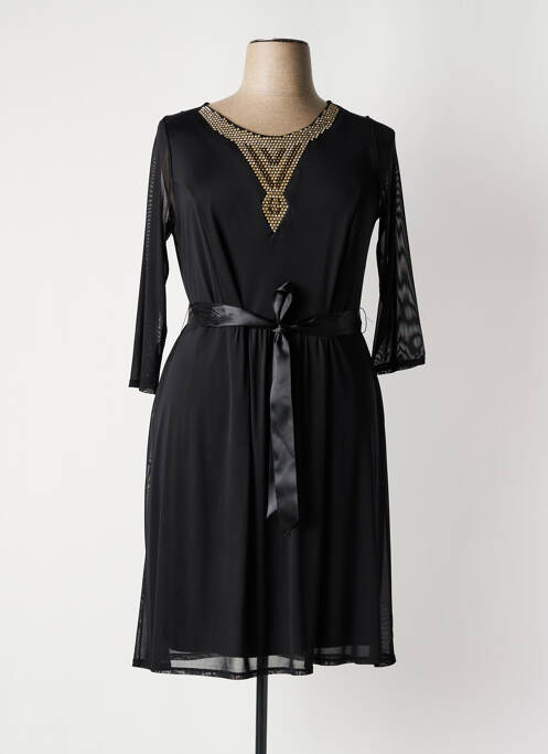 Robe mi-longue noir CARISAL pour femme