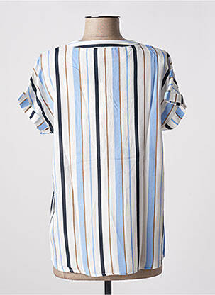 Blouse tissage popeline manches courtes bleu BRANDTEX femme