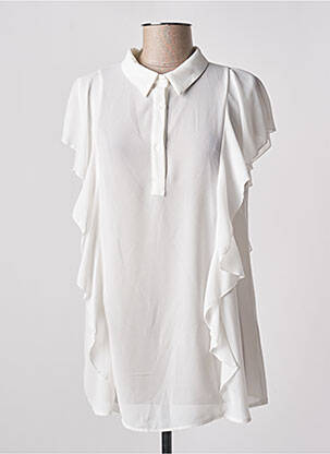 Tunique manches courtes tissage crêpe blanc MIVITE femme