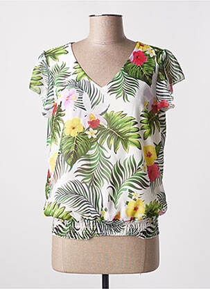 Blouse légère et transparente manches courtes blanc VICTORIA femme