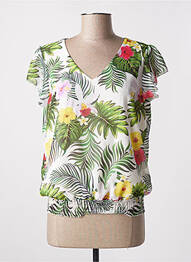 Blouse légère et transparente manches courtes blanc VICTORIA femme
