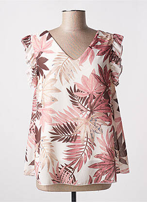 Blouse légère et transparente manches courtes rose VICTORIA femme