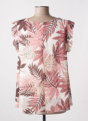Blouse légère et transparente manches courtes rose VICTORIA femme