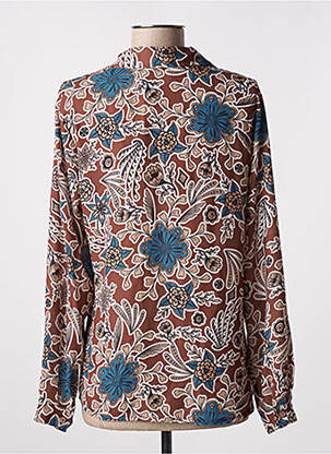 Chemisier imprimé fleurs manches longues marron VICTORIA femme