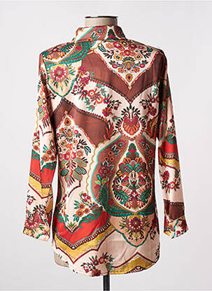 Chemisier imprimé fleurs manches longues marron MADISON femme