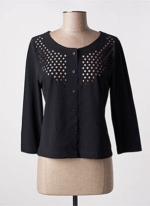 Chemisier coupe cintrée manches longues noir CASSIOPEE femme
