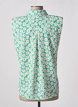 Chemisier imprimé fleurs sans manche vert VICTORIA femme
