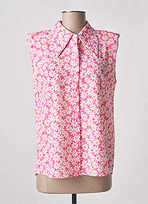 Chemisier imprimé fleurs sans manche rose VICTORIA femme