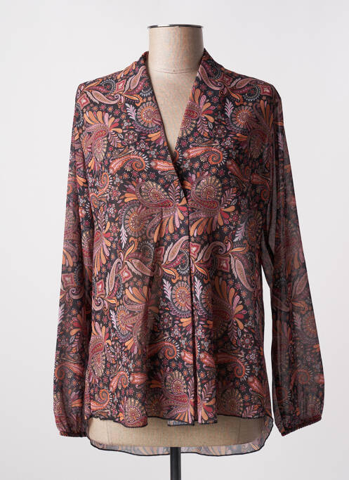 Tunique manches longues tissage crêpe orange VICTORIA femme