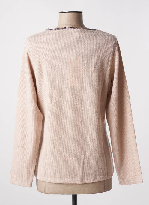Pull tissage chiné manches longues beige BAGORAZ femme