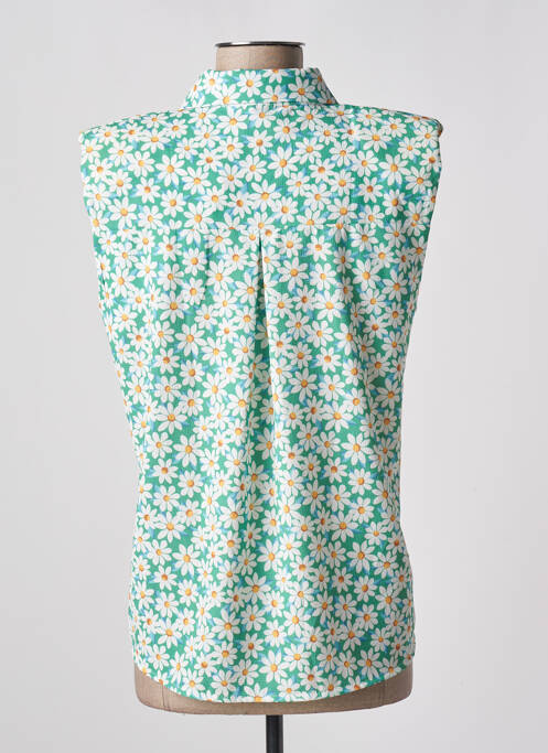 Chemisier imprimé fleurs sans manche vert VICTORIA femme