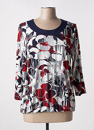 Top tissage jersey manches 3/4 bleu SIGNATURE femme