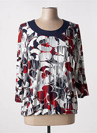 Top tissage jersey manches 3/4 bleu SIGNATURE femme