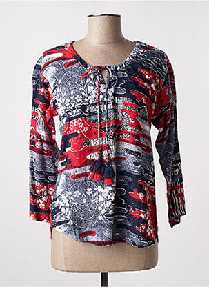 Blouse imprimé fantaisie manches longues bleu ORIENTIQUE NATURALLY femme