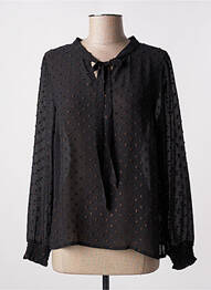 Blouse légère et transparente manches longues noir BRANDTEX femme