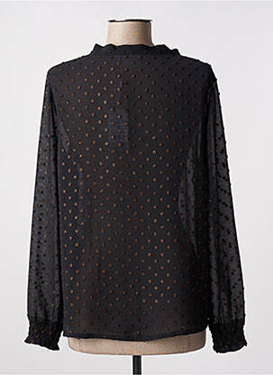 Blouse légère et transparente manches longues noir BRANDTEX femme