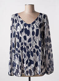 Blouse légère et transparente manches longues bleu VICTORIA femme