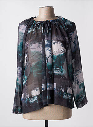 Blouse légère et transparente manches longues noir MJ & CO femme