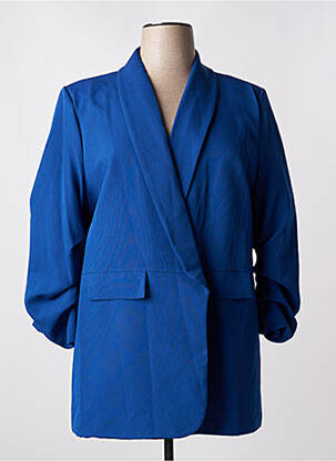 Blazer col châle bleu MELITEA femme