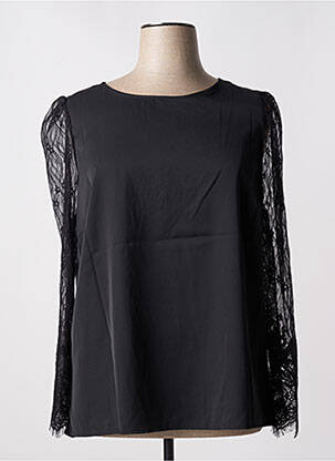 Blouse légère et transparente manches longues noir AMY&CLO femme