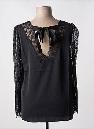 Blouse légère et transparente manches longues noir AMY&CLO femme