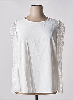 Blouse légère et transparente manches longues blanc AMY&CLO femme