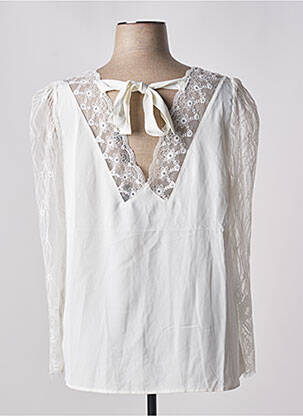 Blouse légère et transparente manches longues blanc AMY&CLO femme