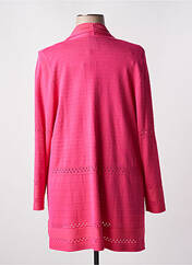 Gilet manches longues rose SIGNATURE pour femme seconde vue