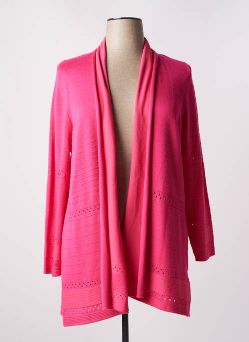 Gilet manches longues rose SIGNATURE pour femme