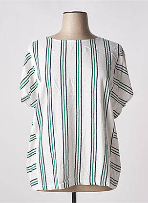 Blouse tissage popeline manches courtes vert BRANDTEX femme