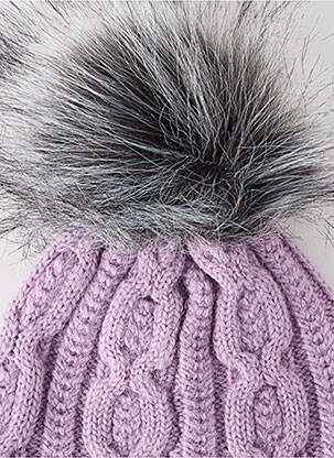 Bonnet maille grosse maille violet NAME IT fille