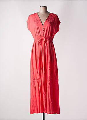 Robe longue manches courtes manches courtes rose Y.A.S femme