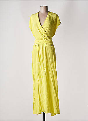 Robe longue manches courtes manches courtes jaune ARTLOVE femme