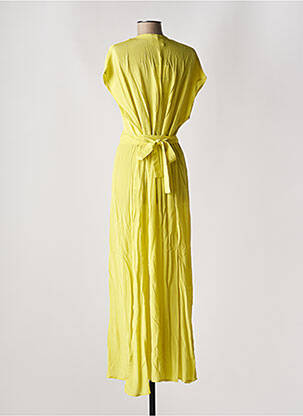 Robe longue manches courtes manches courtes jaune ARTLOVE femme