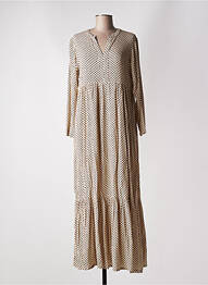 Robe longue manches longues manches longues beige INDI & COLD femme