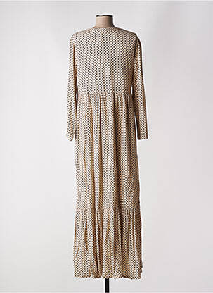 Robe longue manches longues manches longues beige INDI & COLD femme