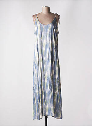 Robe longue coupe fluide fines bretelles bleu MUS & BOMBON femme