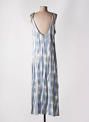 Robe longue coupe fluide fines bretelles bleu MUS & BOMBON femme