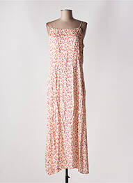 Robe longue manches bretelles ajustables fines bretelles beige MUS & BOMBON femme