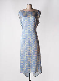 Robe longue manches courtes manches courtes bleu MUS & BOMBON femme